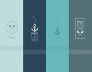 Anchors Away - 5pc Double-Sided Art Print Set