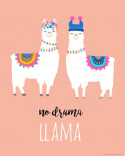 Hola Llama - 5pc Double-Sided Art Print Set