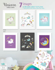 Unicorn Dreams - 3pc Double-Sided Art Print Set