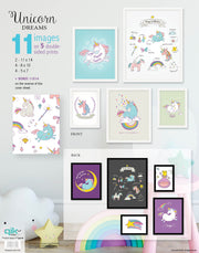 Unicorn Dreams - 5pc Double-Sided Art Print Set