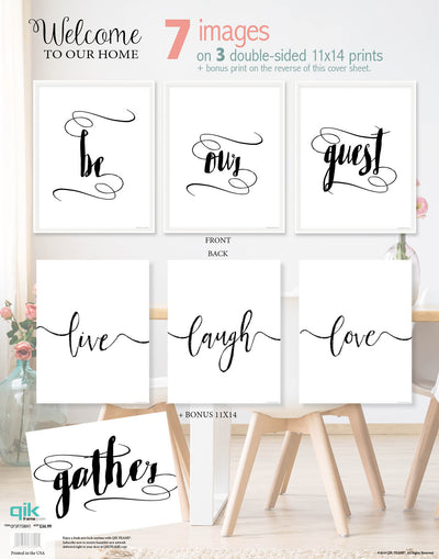 Welcome to Our Home - 3pc Double-Sided Art Print Set