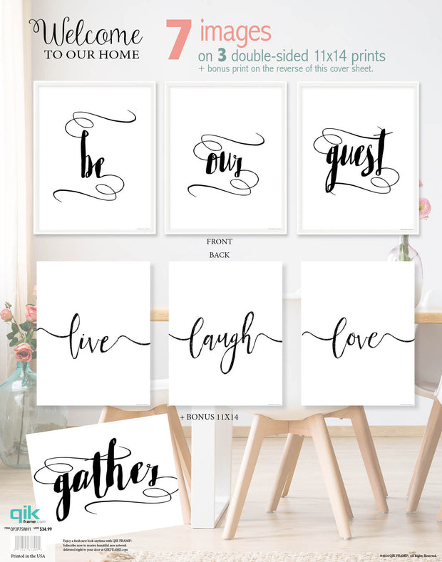 Welcome to Our Home - 3pc Double-Sided Art Print Set